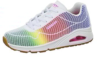 Skecher Street UNO - Eye CATCHING Damen Sneaker 155131 WMLT Weiss/Multi, Schuhgröße:40 EU