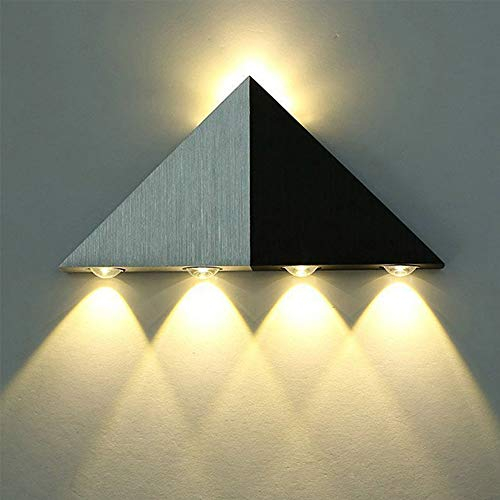 Mengjay LED 5W Wandleuchte aus Aluminum Wandlampe Dreieckig effektlampe up down Flurlampe Wandbeleuchtung Treppenleuchten (Warmes Weiß)