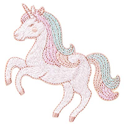 Patches zum Aufbügeln Einhorn Buegelbilder Bestickte Patches Sticker Gestickte Aufnäher Applikation für DIY Kleidung Jeans T-Shirt Jacken Rucksäcke