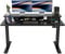 FEZIBO Height Adjustable Electric Standing Desk with Double Drawer, 140 * 60cm Stand Up Table with Storage Shelf, Sit Stand Desk with Splice Board, Black Frame/Black Top