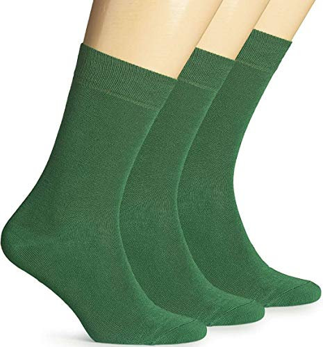HaraDeco Pack 9 Pares Calcetines Escolar/Sport Corto Liso de Algodón para Uniformes y Deporte (Verde, 27-30)