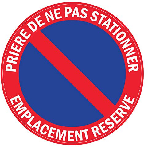 Supstick Panneau PVC Interdit de Stationner Diamètre 15x15cm Épaisseur 5mm Rouge Minimaliste