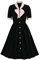 Wellwits Women's Pink Bow Tie Front Button Down Cocktail 1940s Vintage Dress M