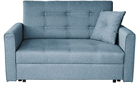 Mirjan24 Sofa Viva II Lux mit Schlaffunktion, Bettsofa, 2 Sitzer Polstersofa mit Bettkasten inkl. Kissen, Schlafsofa Sofagarnitur, Wohnlandschaft, Farbauswahl (Tatum 278)