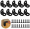 yeestone Kleiner Winkelverbinder, 10 Stück Metallhalterungen, Yeestone Stahlwinkel Edelstahl, schwarze Winkelhalterungen, 90 Grad mit 20 Schrauben, Winkeleisen für Holz, Tisch, Stuhl, Bücherregal 20