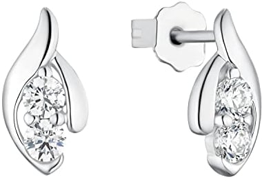Amor Ohrstecker 925 Sterling Silber Damen Ohrschmuck, mit Zirkonia synth., 1,2 cm, Silber, Kommt in Schmuck Geschenk Box, 9963690