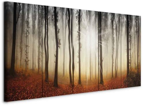 B&D XXL - Akustikbild Waldlandschaft Natur Baum, Schallschutz, Wohnzimmer | Verbessert Raumakustik, reduziert Hall, ideal fürs Büro oder Wohnzimmer, hochwertige Verarbeitung, schnelle Montage, stilvoll