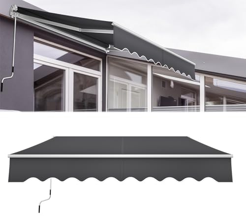 NAIZY Toldo Basculante Aluminio para Balcón Terraza (2,5 x 2m) - Gris Oscuro