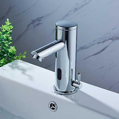 Infrarot Sensor Wasserhahn Bad Chrom Automatik Waschtischarmatur Badarmatur Einhebelmischer Waschbecken Mischbatterie Waschtisch Badezimmer Armatur Handwaschbecken Chrom