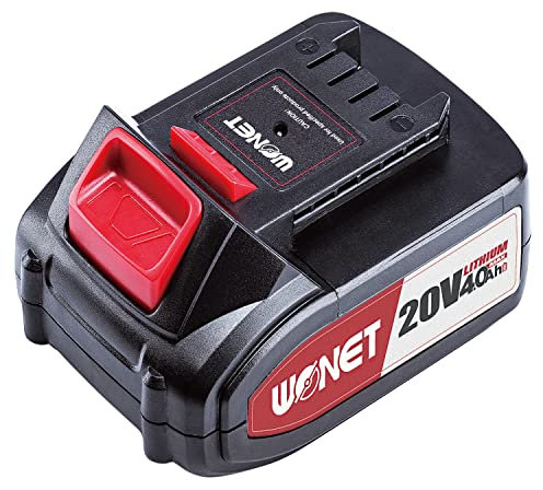 WONET Batterie d'outils Rechargeable, 20volt / 4,0Ah, Convient à la meuleuse d'angle à Batterie de WONET