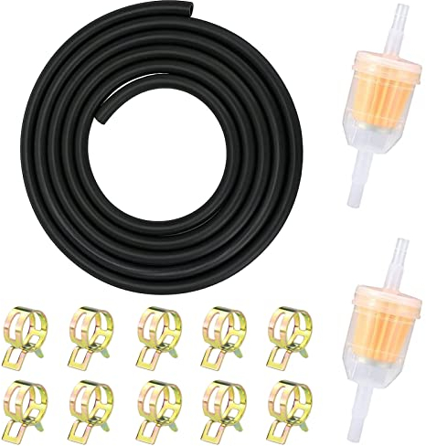 Kit Tubo Benzina Tubazioni 2m Linea carburante Pezzi Filtri Carburante 10 Pezzi Fascette Stringitubo Kit Tubo Benzina Per Camion, Auto, Trattori