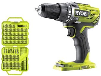 Pack RYOBI - Perceuse-visseuse R18DD3-0 - 18V OnePlus sans batterie ni chargeur - Coffret 127 accessoires de vissage perçage RAK127DDSD