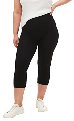 Zizzi Damen Große Größen Leggings 3/4 Nahtlos Dehnbar Gr 46-48 Black