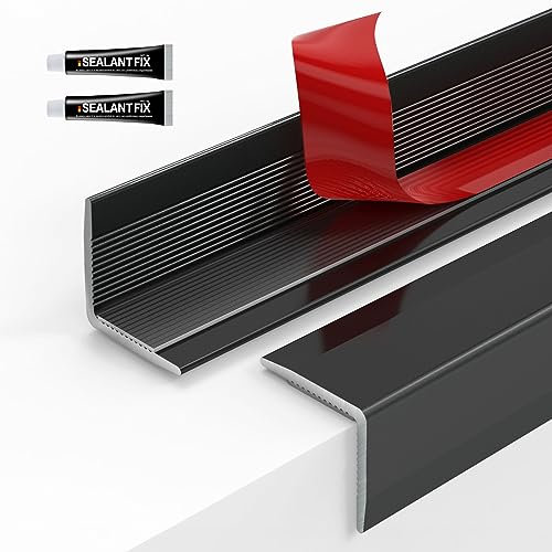 FCSOTSPS Tile Edge Trim,10Pack x 39 Inch Peel and Stick Aluminum Tile Trim, Self Adhesive Tile Trim Edging, Metal Tile Edge Trim for Kitchen Backsplash,Mirror Frame, Furniture, Matte Black