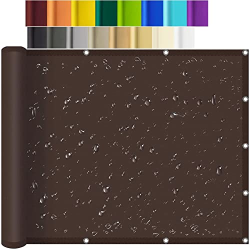 Toldo Vela de Sombra 5 x 7 m Poliéster Impermeable Red De Sombra Lona de Malla Incluye Kits de Montaje para Exterior Terraza Patio Jardín, Marrón