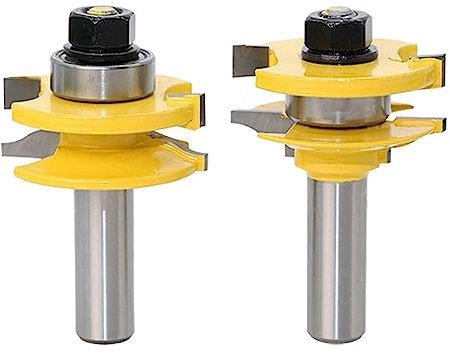 Bestgle 2pcs 1/2 Inch Shank Large Ogee Stile and Rail Router Bit Set, Up to 1-Inch Stock, 3/8 Cutting Radius