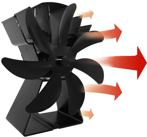 Ventilateur silencieux à 7 pales pour poêle à bois, ventilateur silencieux pour poêle à bois à circulation de la chaleur, ventilateur respectueux de l'environnement, ventilateur silencieux pour