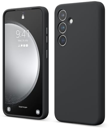 elago Cover Silicone Liquido Compatibile con Samsung Galaxy S24 Case, Custodia Silicone Premium, Protezione Completa [Struttura Antiurto a 4 Strati], Fodera in Morbida Microfibra (Nero)