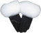 Damen Lederhandschuh Winter Warm Schaffell Handschuhe Mode Thermo Gefüttert Fahren Handschuhe, Schwarz Mix Weiß, M (Palm Size 18cm)