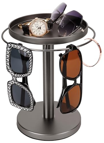 kondyfayo 360 Rotating Sunglass Organizer Glasses Holder (Titanium Black)