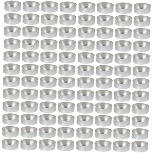 NUOBESTY 200 Pièces Bougie Coquille En Aluminium Maquette Bougie En Aluminium Bougeoirs En Laiton Chandeliers Bougeoir En Aluminium Pour Bougie Chauffe-plat Thé Vide Accessoires Remplissage