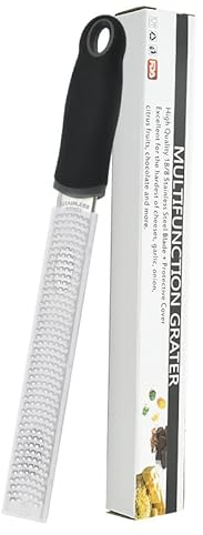 Selecto Bake Zesteur d'agrumes et râpe à fromage Parmesan Citron, Gingembre, Ail, Noix de muscade, Chocolat, Légumes, Fruits, Lame en acier inoxydable tranchante comme un rasoir, Large, Passe au lave-