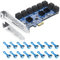 16 Port PCIe SATA Card, SATA3.0 Expansion Card, X1, with 16 SATA Cable, Support SSD and HDD