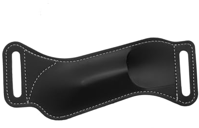 QUARKZMAN Funda de Cuero para Cuchillo en el Cinturón 6.7 x 2.5 Funda de Cuero PU con Pasador para Cuchillo Plegable para Escalada, Negro