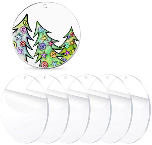 Lot de 6 plaques acryliques rondes en verre acrylique transparent Ø 20 cm Pour tentures murales décoratives, écrans de produits, panneaux de mariage et panneaux de fête