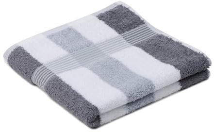 liebling Handtuch, 100% hochwertige Baumwolle, Serie Miami, 50 x 100 cm, waschbar & trocknergeeignet, Farbe: anthrazit/weiß/Silber