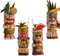 Vinbcorw Cocktail Tiki Becher Set, 4 Stück exotischer, mattierter Becher mit 4 Trinkhalmen, Tiki-Party, kreatives Cocktailglas, Getränke, Bar-Getränkegeschirr, exotisches, süßes Bargeschirr,A2