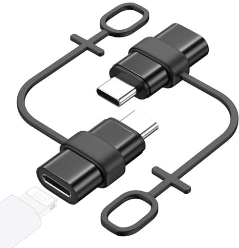 MoKo Adaptateur Lightning vers USB C Lot de 2, Adaptateur Lightning USB C pour iPhone 15/16 Pro/16 Pro Max/16 Plus, iPad Pro/Air, Galaxy S24, pour Charge, Pas pour Audio/OTG, Noir