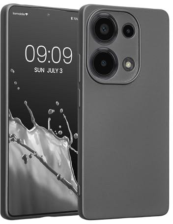 kwmobile Handyhülle für Xiaomi Redmi Note 13 Pro 4G Hülle - weiche Silikon Case metallisch schimmernd - Schutzhülle Cover - Metallic Grau