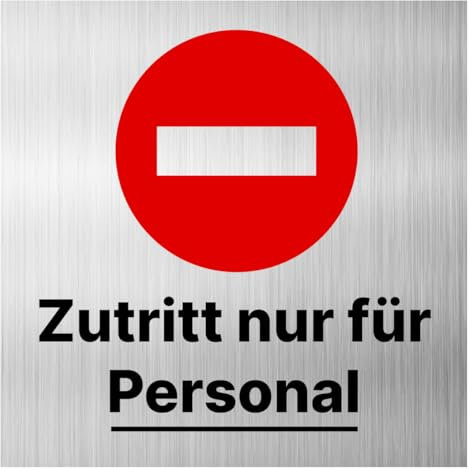 WC Schild Toilette mit Klebepad Piktogramm Toilettenschild Gäste Klo Dibond/Alu 3 mm 12cm x 12cm (Personal)
