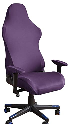 Mswborml Ergonomische Gamingstuhl-Bezüge Gaming Stuhl, Elastisch Gaming Stuhl Bezug Kratzfest, Spandex Bürostuhl Bezug Sitzfläche Abnehmbarer Stuhlhussen für Gaming Stuhl, Racing-Stil,Lila