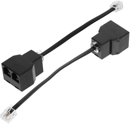 Yardenfun 2pièces Répartiteur Adaptateur De Câble Téléphonique Convertisseur Pour Ligne Fixe Connecteur Pour Appareils Multiples
