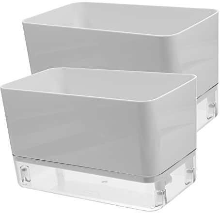 CIYODO 2stücke Selbstbewässernder Transparenter Blumentopf Doppelboden Automatisches Bewässerungssystem Großer Rechteckiger Pflanztopf Für Zimmerpflanzen Für Büro Zuhause Garten