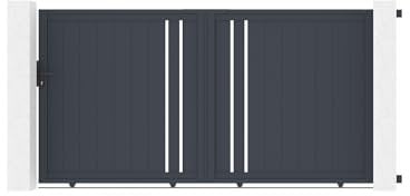 Casanoov Portail coulissant 3m GIONA H.180 aluminium gris