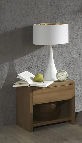 Generisch Eleganter Nachtschrank, Nachttisch aus massiver Wildeiche geölt FERTIG MONTIERT