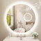 STARLEAD 600 MM Round-Bathroom-Mirror-with-LED-Lights, Bluetooth, 5X Magnifying Mirror, LED-Bathroom-Mirror with 3 Colours Dimmable, Anti-Fog, Memory Function, HD Tempered Glass, IP44 LED-Mirror