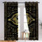 Vorhang Brille Im Ethno-Stil Drucken Gold Schwarz mit Ösen Verdunklungsvorhänge Gardinen Thermo Vorhänge Blackout Curtain Kinder Wohnzimmer Schlafzimmer H166 x B75 cm (2er Pack)