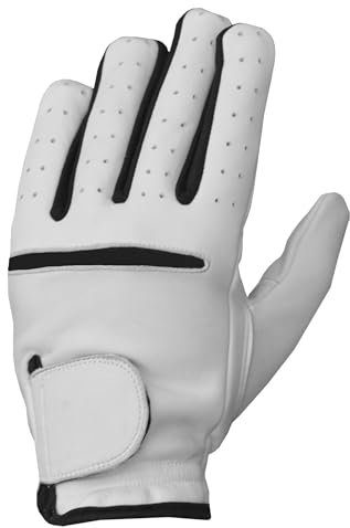 YNR Golfhandschuhe, linke Hand, Cabretta-Leder, wetterfest, Regengriff, Golfhandschuh für Herren und Damen, verschleißfest, langlebig, Daumen-Handflächen-Patch, flexibel, bequem für perfekten Schwung,
