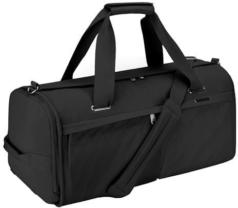 YOUNGOA Sporttasche & Reisetasche für Herren und Damen, Große Gym Bag mit Schuhfach und Nassfach, Schwarz