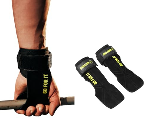 MOKRGYM Weight Lifting Wrist Straps for Men & Women – Heavy-Duty Gym Straps for Deadlifts, Powerlifting & Bodybuilding – Padded Wrist Support for Strength Training & Workouts (black, M)