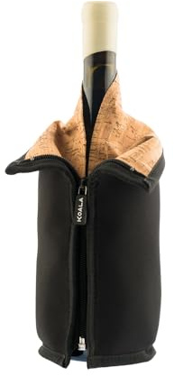 Enfriador de Vino y Cava de Neopreno con Gel Frío | Funda Reutilizable con Cremallera, Elegante y Antideslizante, para Champagne y Botellas Estándar, color Corcho