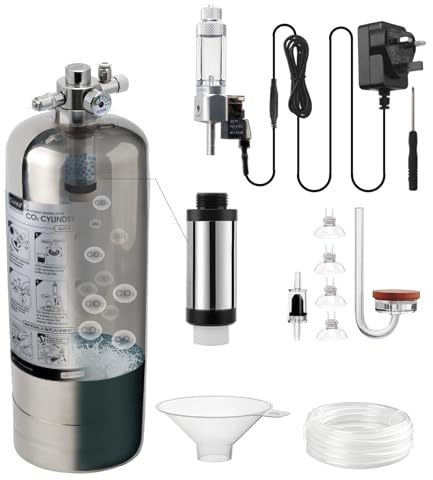 Clscea Aquarium CO2 Generator Kit Double Pressurization Enhanced Version Max for 600g+600g Raw Materials，G800S