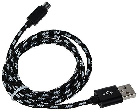 SHINEOFI 2a Câble Micro USB Nylon Tressé Charge Rapide Et Transmission De Données Compatible Téléphones Mobiles Tablettes Galaxy Noir