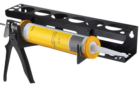 Caulking Tube Holder - Spray Can Bottle Holder with Horizontally Base - Van Racking Storage Accessories Holds 6 Tubes and Caulking Nozzle - Metal Storage Rack Ideal for Van Racking, Workshop