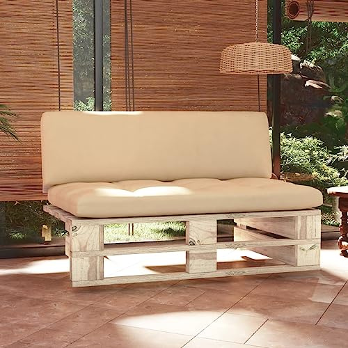 QZZCED Outdoor-Mittelsofa Paletten Imprägniertes Kiefernholz Sitzgruppe für den Garten Gartenmöbel für Gärten