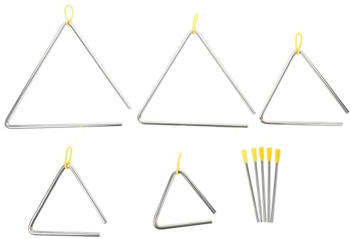Hohopeti 5 Sätze Teiliges Triangel Percussion Eisen Kinderfreundliches Musikinstrument mit Schlägeln Glatte Oberfläche Klarer Klang für Musikalische Früherziehung zu Hause Kindergarten